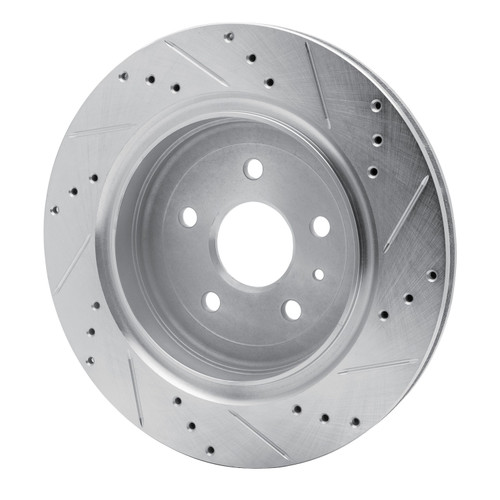 DFC Rotors-Drilled and Slotted-Silver with 5000 Euro Ceramic Brake Pads for 2016-2022 Cadillac/Chevrolet (ATS, Camaro) 7602-47013