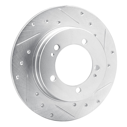 DFC Rotors-Drilled and Slotted-Silver with 5000 Advanced Brake Pads for 1990-1994 Eagle/Mitsubishi/Plymouth (Talon, Eclipse, Laser)
