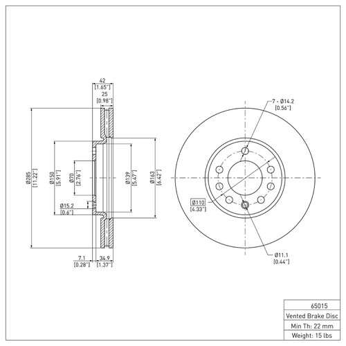 DFC Geospec Rotors with 5000 Euro Ceramic Brake Pads includes Hardware for 2006-2011 Cadillac/Saab (BLS, 9-3) 4612-65006