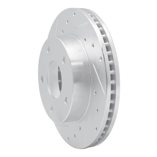 DFC Rotors-Drilled and Slotted-Silver with 5000 Advanced Brake Pads for 1982-1988 Chevrolet/Pontiac (Camaro, Firebird) 7502-47070