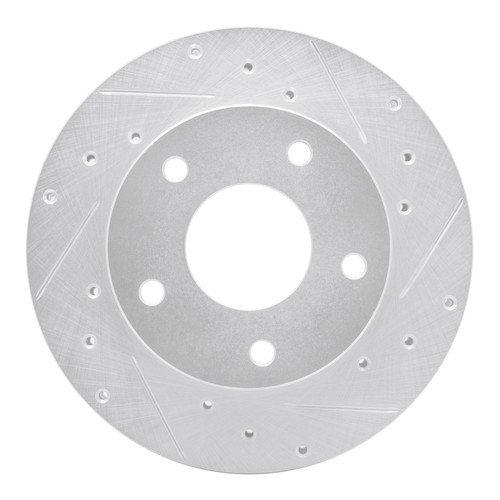 DFC Rotors-Drilled and Slotted-Silver with 5000 Advanced Brake Pads for 1982-1988 Chevrolet/Pontiac (Camaro, Firebird) 7502-47070