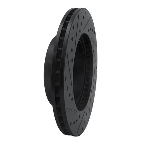 DFC Rotors-Drilled and Slotted-Black with Ultimate Duty Performance Brake Pads for 1991-1998 Toyota (4Runner, T100) 8402-76009