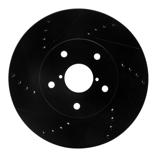 DFC Rotors-Drilled and Slotted-Black with 5000 Advanced Brake Pads for 2015 Subaru (Legacy) 8502-13028