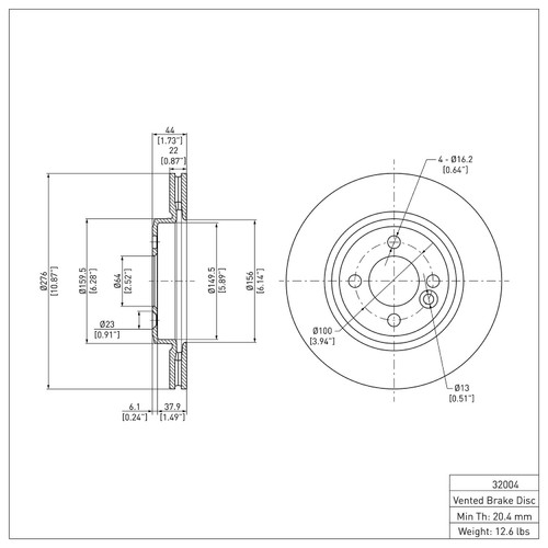 DFC Geospec Rotors with 5000 Advanced Brake Pads includes Hardware for 2002-2008 Mini (Cooper) 4514-32001