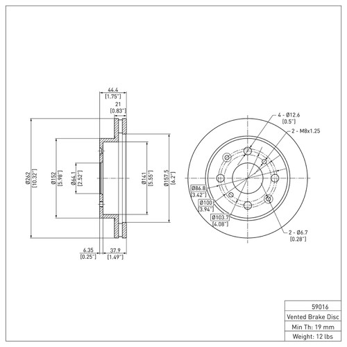 DFC Rotors with 5000 Advanced Brake Pads for 1993-2001 Acura/Honda (Integra, Civic) 6502-59186