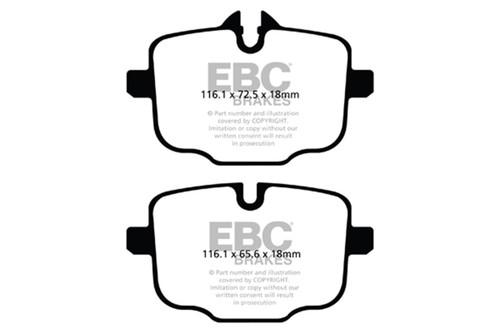 EBC Racing 2021+ BMW M3/M4 / 2023+ BMW M2 (G80/G82/G87) RP-1 Race Rear Brake Pads