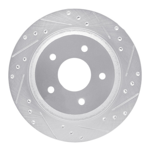 DFC Rotors-Drilled and Slotted-Silver with 5000 Advanced Brake Pads for 1988-1994 Chevrolet (Corvette) 7502-47091