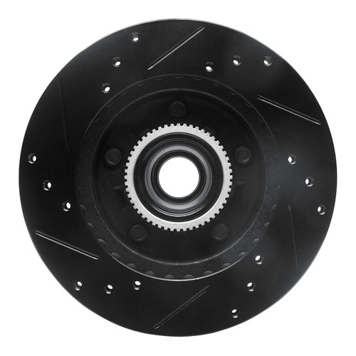 DFC Rotors-Drilled and Slotted-Black with 5000 Advanced Brake Pads for 1998-2003 Chevrolet/GMC (S10, Sonoma) 8502-48003