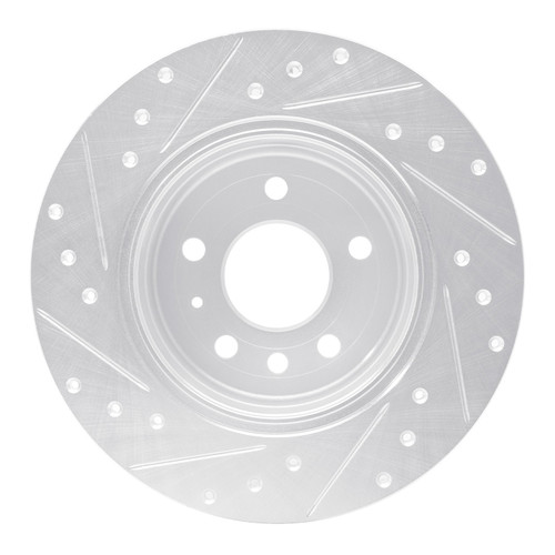 DFC Rotors-Drilled and Slotted-Silver with 5000 Advanced Brake Pads for 1997-2008 Chevrolet/Saab/Saturn (Astra, 900, 9-3, 9-5) 7502-65011