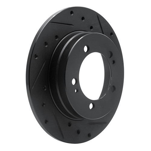 DFC Rotors-Drilled and Slotted-Black with 5000 Advanced Brake Pads for 1990-1994 Eagle/Mitsubishi/Plymouth (Talon, Eclipse, Laser)