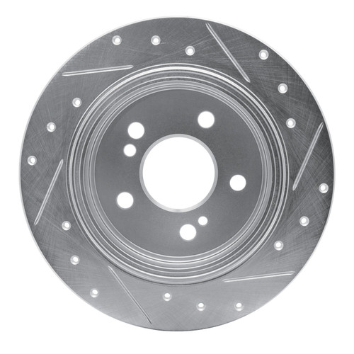 DFC Rotors-Drilled and Slotted-Silver with 5000 Euro Ceramic Brake Pads for 1990-1995 Mercedes-Benz (300SL, 500SL, SL320, SL500) 7602-63022