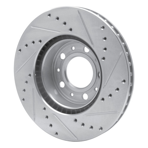 DFC Rotors-Drilled and Slotted-Silver with 5000 Advanced Brake Pads for 1991-1995 Volvo (740, 780, 940, 960) 7502-27014