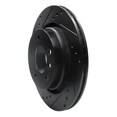 DFC Rotors-Drilled and Slotted-Black with 5000 Advanced Brake Pads includes Hardware for 1999-2006 BMW (323i, 325Ci, 325i, 328Ci) 8512-31313