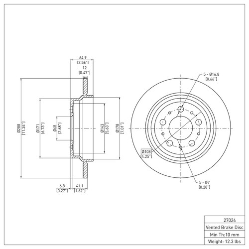 DFC GEOSPEC Rotors with 5000 Advanced Brake Pads for 1999-2009 Volvo (S60, S80, V70, XC70) 4504-27014