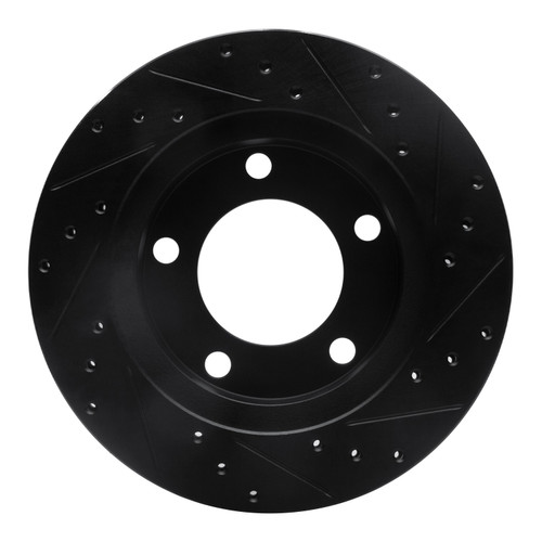 DFC Rotors-Drilled and Slotted-Black with Ultimate Duty Performance Brake Pads for 1977-1978 Jeep (CJ5, CJ7) 8402-42020