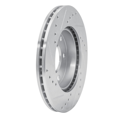 DFC Rotors-Drilled and Slotted-Silver with 5000 Advanced Brake Pads for 1987-1993 Mercedes-Benz (190D, 190E) 7502-63014
