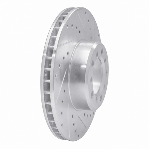 DFC Rotors-Drilled and Slotted-Silver with 5000 Euro Ceramic Brake Pads for 1985-1991 Mercedes-Benz (300SD, 300SDL, 300SE, 300SEL)