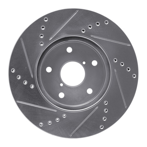 DFC Rotors-Drilled and Slotted-Silver with 5000 Advanced Brake Pads for 2015 Subaru (Legacy) 7502-13028
