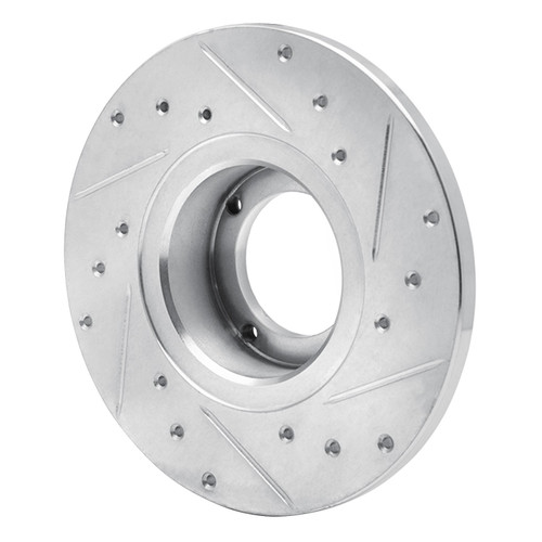 DFC Rotors-Drilled and Slotted-Silver with 5000 Advanced Brake Pads for 1980-1983 Subaru (Brat, DL, GL, GLF) 7502-13115
