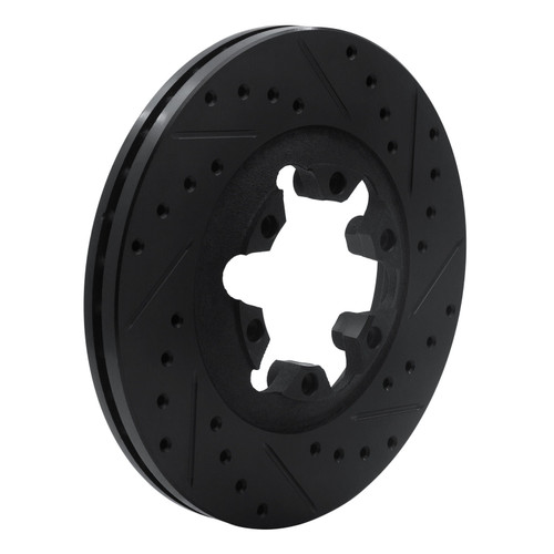 DFC Rotors-Drilled and Slotted-Black with 5000 Advanced Brake Pads for 2004-2008 Chevrolet/GMC/Isuzu (Colorado, Canyon, i-280, i-290)