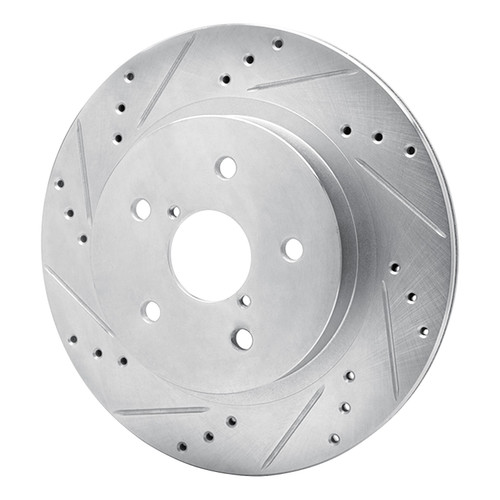 DFC Rotors-Drilled and Slotted-Silver with 5000 Advanced Brake Pads for 2015-2022 Subaru (Legacy, Outback, WRX) 7502-13032