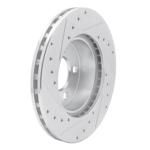 DFC Rotors-Drilled and Slotted-Silver with Heavy Duty Brake Pads for 1995-2002 Ford/Mazda/Mercury (Explorer, Ranger, B3000, B4000)