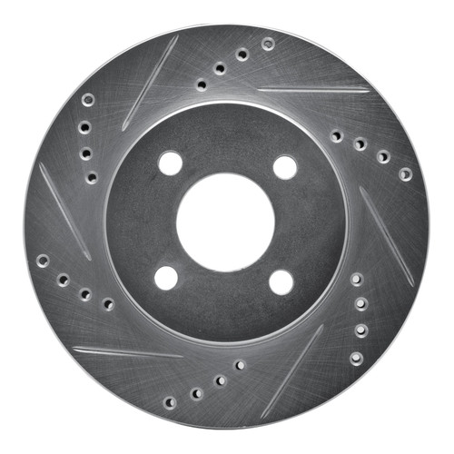 DFC Rotors-Drilled and Slotted-Silver with 5000 Advanced Brake Pads for 2003-2010 Chevrolet/Pontiac/Saturn (Cobalt, G5, Pursuit, Ion)