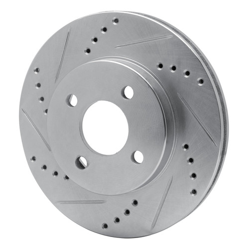 DFC Rotors-Drilled and Slotted-Silver with 5000 Advanced Brake Pads for 2003-2010 Chevrolet/Pontiac/Saturn (Cobalt, G5, Pursuit, Ion)