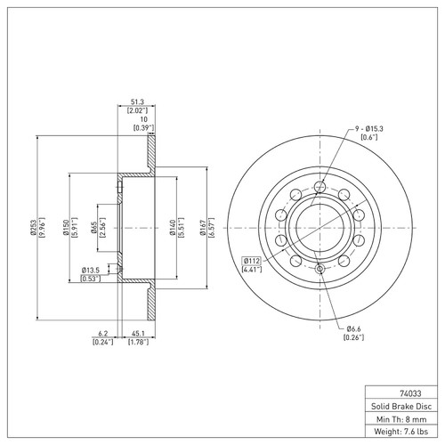 DFC Rotors with 5000 Advanced Brake Pads for 2010-2013 Audi/Volkswagen (A3, Jetta) 6502-74350