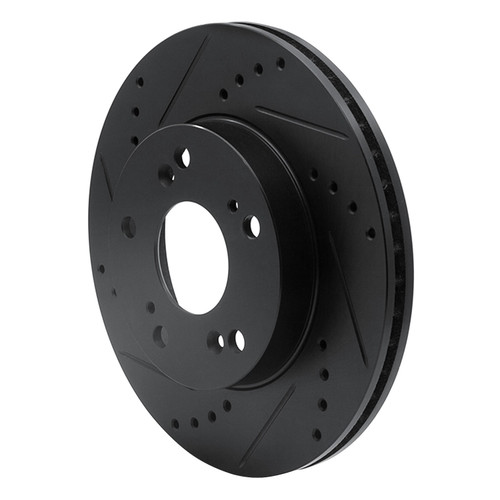 DFC Rotors-Drilled and Slotted-Black with 5000 Advanced Brake Pads for 2012-2015 Honda (Civic) 8502-59043