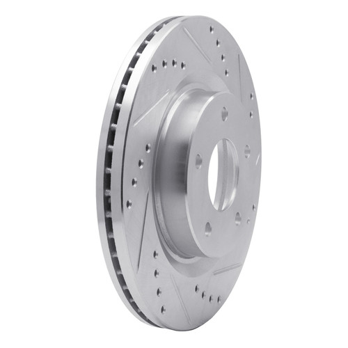 DFC Rotors-Drilled and Slotted-Silver with 5000 Euro Ceramic Brake Pads for 2007-2013 Nissan (Altima) 7602-67005