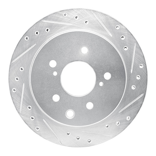 DFC Rotors-Drilled and Slotted-Silver with 5000 Advanced Brake Pads for 1993-2001 INFINITI (J30, Q45) 7502-68004
