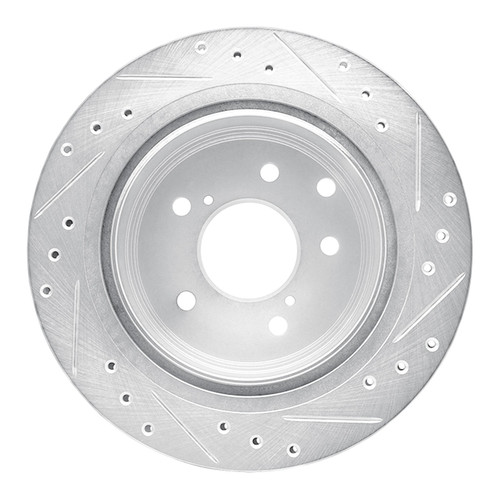 DFC Rotors-Drilled and Slotted-Silver with 5000 Advanced Brake Pads for 1993-2001 INFINITI (J30, Q45) 7502-68004