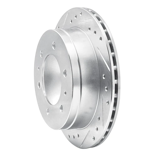 DFC Rotors-Drilled and Slotted-Silver with 5000 Advanced Brake Pads for 1988-1995 Nissan (Pathfinder) 7502-67290