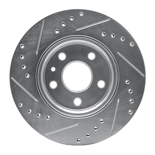 DFC Rotors-Drilled and Slotted-Silver with 5000 Advanced Brake Pads for 2011-2017 Chevrolet (Cruze, Cruze Limited, Sonic) 7502-47022