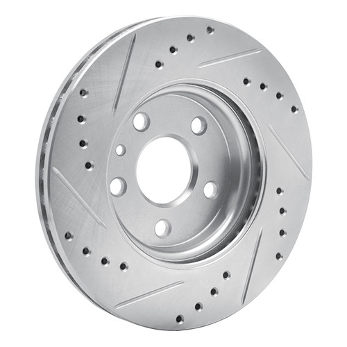 DFC Rotors-Drilled and Slotted-Silver with 5000 Advanced Brake Pads for 2011-2017 Chevrolet (Cruze, Cruze Limited, Sonic) 7502-47022