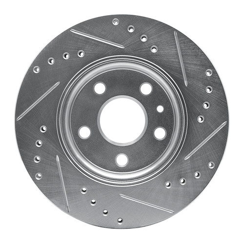 DFC Rotors-Drilled and Slotted-Silver with 5000 Advanced Brake Pads for 2011-2017 Chevrolet (Cruze, Cruze Limited, Sonic) 7502-47022