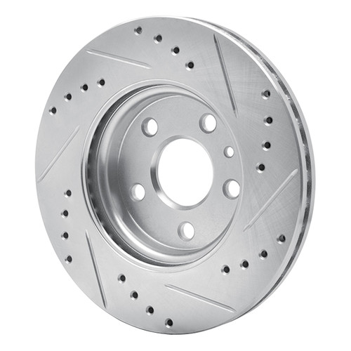 DFC Rotors-Drilled and Slotted-Silver with 5000 Advanced Brake Pads for 2011-2017 Chevrolet (Cruze, Cruze Limited, Sonic) 7502-47022
