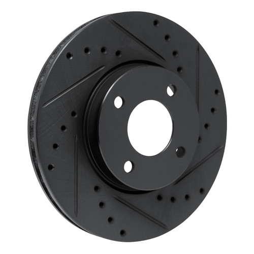 DFC Rotors-Drilled and Slotted-Black with 5000 Advanced Brake Pads for 2017-2022 Nissan (Kicks, Versa) 8502-67120