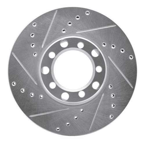 DFC Rotors-Drilled and Slotted-Silver with 5000 Advanced Brake Pads for 1972-1979 Mercedes-Benz (280SE, 280SEL, 300SD, 350SL) 7502-63011