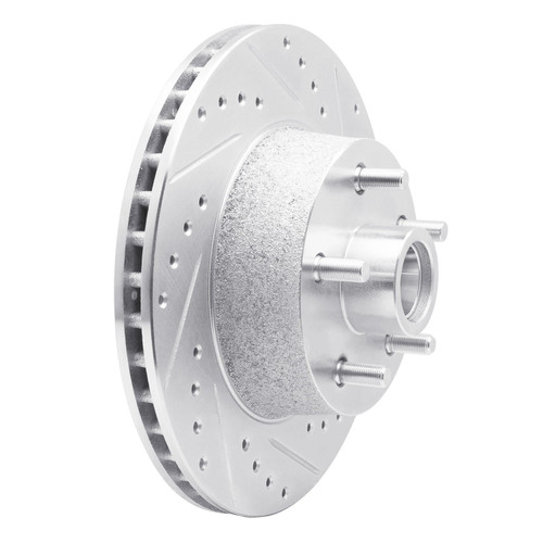 DFC Rotors-Drilled and Slotted-Silver with 5000 Advanced Brake Pads for 1968-1970 Ford/Mercury (Fairlane, Falcon, Mustang, Ranchero)