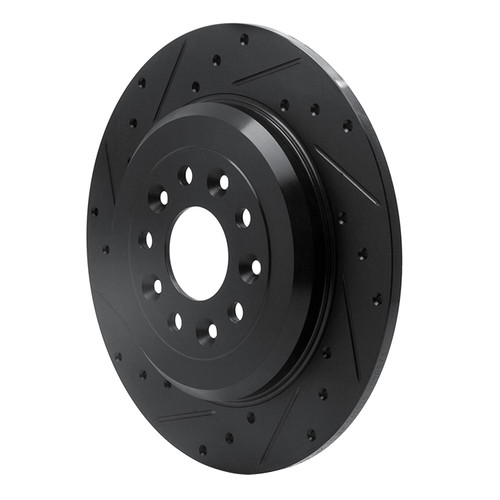 DFC Rotors-Drilled and Slotted-Black with 5000 Advanced Brake Pads for 2009-2019 Ford/Lincoln (Explorer, Flex, Taurus, MKS) 8502-54069