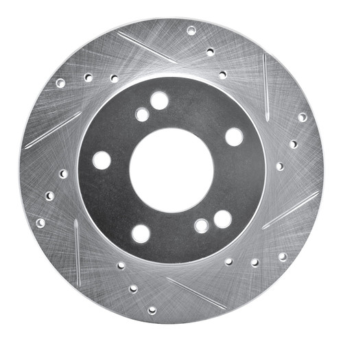 DFC Rotors-Drilled and Slotted-Silver with 5000 Advanced Brake Pads for 1996 Nissan (240SX) 7502-67317