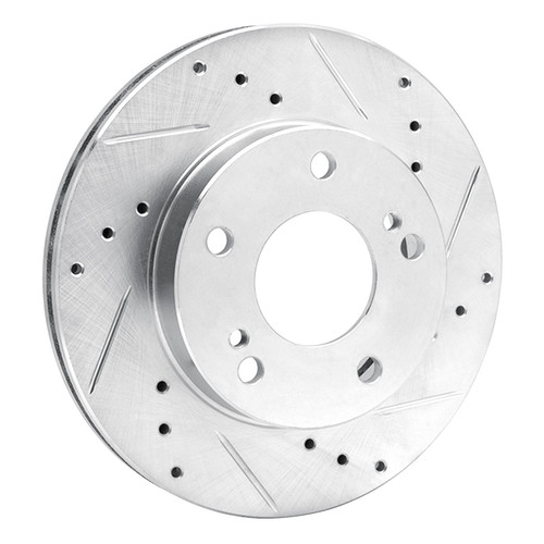 DFC Rotors-Drilled and Slotted-Silver with 5000 Advanced Brake Pads for 1996 Nissan (240SX) 7502-67317