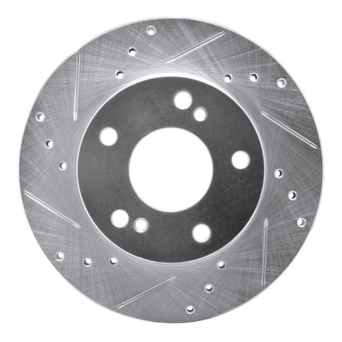 DFC Rotors-Drilled and Slotted-Silver with 5000 Advanced Brake Pads for 1996 Nissan (240SX) 7502-67317