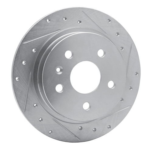 DFC Rotors-Drilled and Slotted-Silver with 5000 Advanced Brake Pads for 2011-2016 Buick/Chevrolet (LaCrosse, Regal, Malibu, Malibu Limited)
