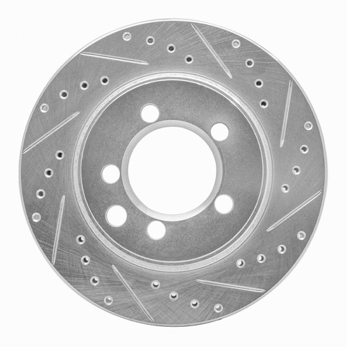 DFC Rotors-Drilled and Slotted-Silver with 5000 Advanced Brake Pads for 1974-1981 Dodge/Plymouth (Ramcharger, W100, W150, Trailduster)