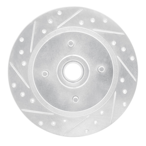 DFC Rotors-Drilled and Slotted-Silver with 5000 Advanced Brake Pads for 1984-1987 Nissan (Maxima) 7502-67015