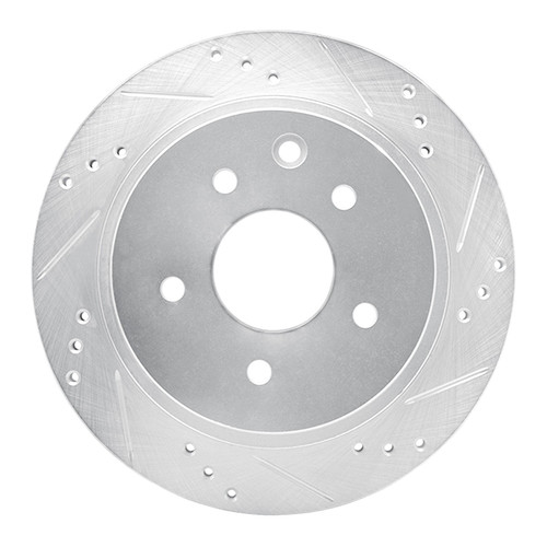 DFC Rotors-Drilled and Slotted-Silver with 5000 Advanced Brake Pads for 2002-2006 INFINITI (M45, Q45) 7502-68006
