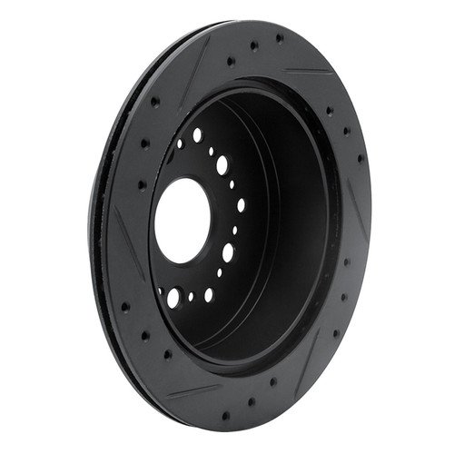 DFC Rotors-Drilled and Slotted-Black with 5000 Advanced Brake Pads for 1992-1998 Lexus (SC300) 8502-75004
